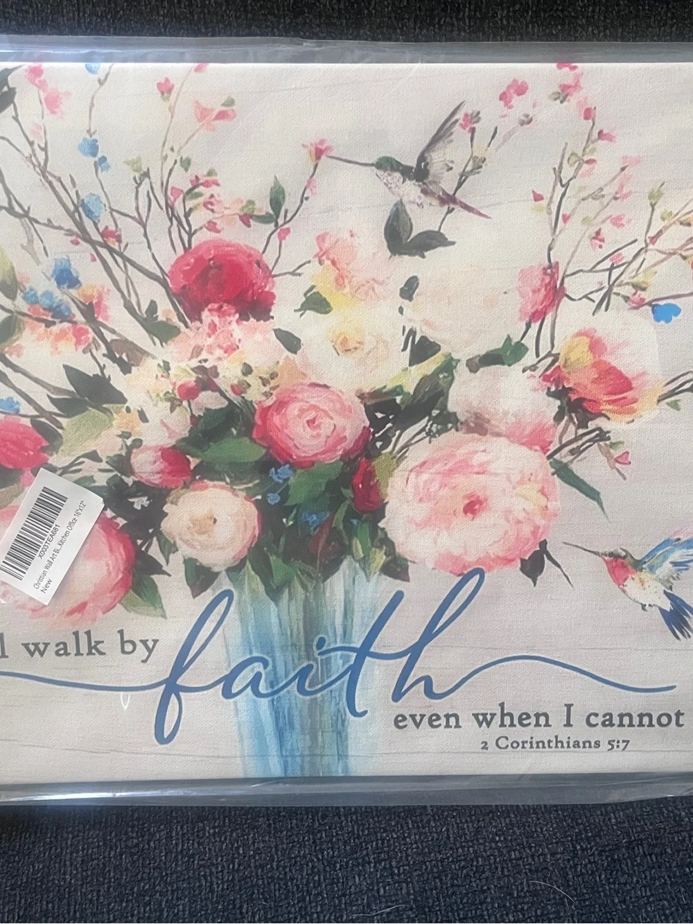 Faith Floral Wall Art Canvas - Inspirational Home Decor